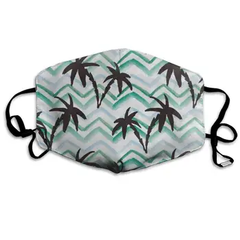 

Face Mask Zigzag Watercolor Blue Palm Tree Fabulous Cycling Half Face Earloop Mouth Mask For Man