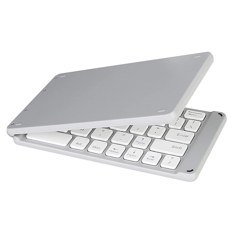 White Ультра тонкая Мини Складная Bluetooth клавиатура, BT складная клавиатура для IOS/Android/Windows - Цвет: White