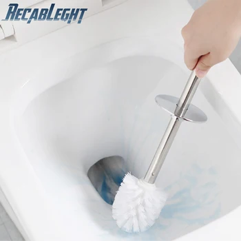 

Stainless Steel Handle Bathroom Toilet Brush Holder Set Corner Cleaning Toilet Brush Set With Strong Ability Of Decontamination