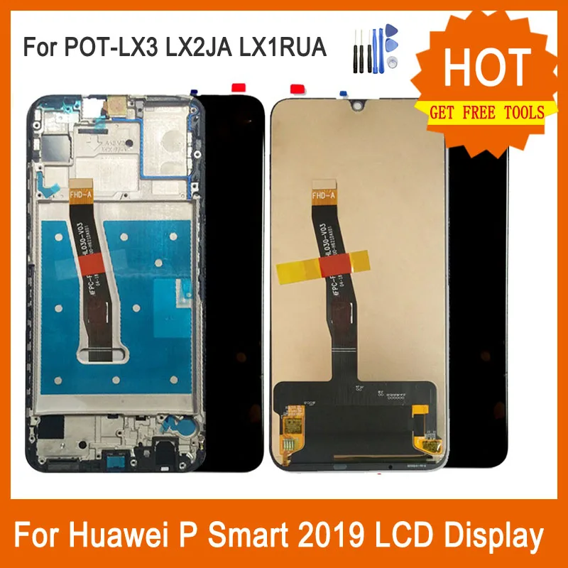Для huawei P smart ЖК-дисплей с рамкой 6,2" кодирующий преобразователь сенсорного экрана в сборе для huawei P Smart ЖК-экран