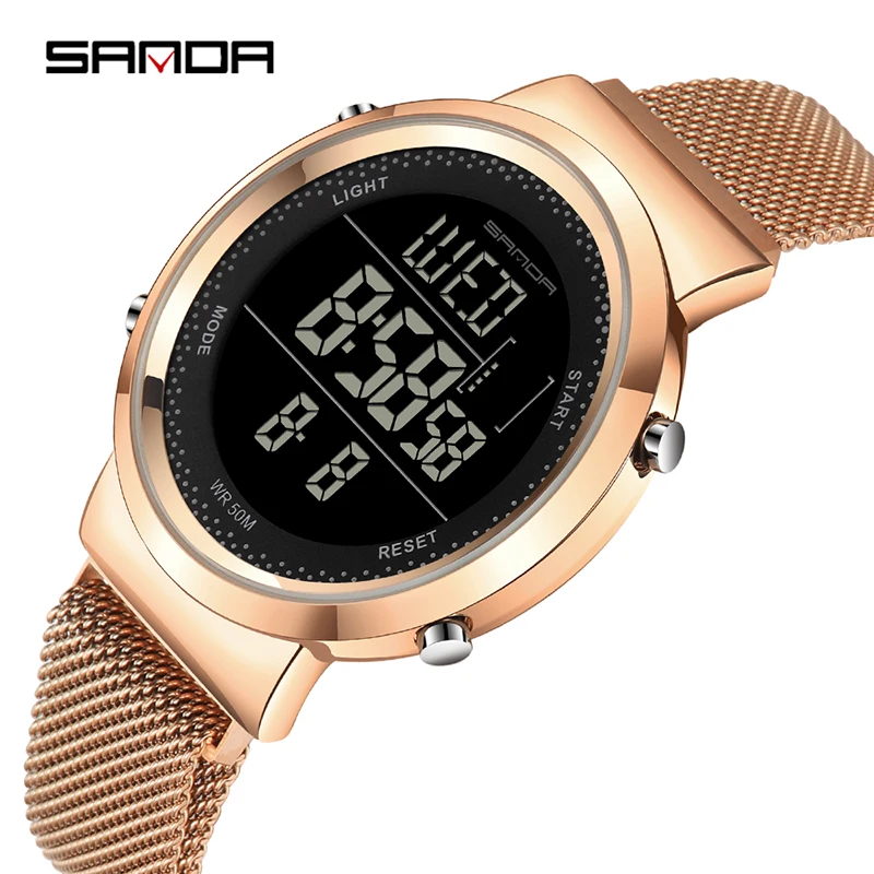 Men Rose gold SANDA бренд новые модные парные часы для влюбленных Кварцевые Мужские Женские наручные часы из нержавеющей стали повседневные женские мужские часы - Цвет: Men Rose gold