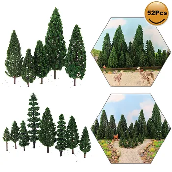 Model Pine Trees Green Pines Plastic For Forest O HO TT N Scale Model Railway Layout Miniature Scenery S0901