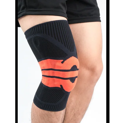 Brace Kneepads Silicone Padded 3D Weaving Knitted Knee Sleeves Pad Brace Supports Basketball Hiking Knee Protectors - Цвет: A-B