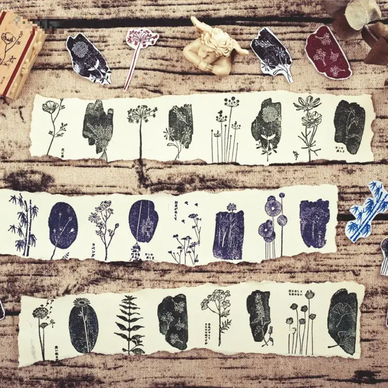 Винтажные листья растений цветы двухсторонний штамп DIY деревянные резиновые штампы для scrapbooking канцелярские принадлежности Скрапбукинг Стандартный штамп