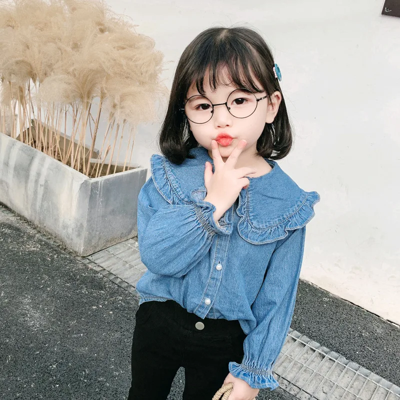 

2020 Spring New Style 1-6-Year-Old Girls Fashion Cute Versatile Sweet Casual Cool Denim Shirt