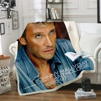 Johnny hallyday 3d printed fleece blanket 5