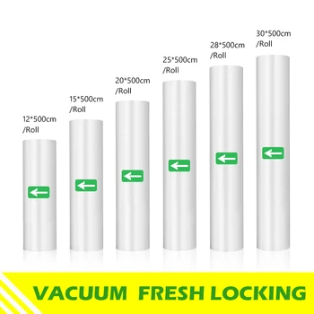 

3 Rolls Vacuum Food Saver Sealer Bags Rolls 12/15/20/25/28/30cmx500cm Sous Vide Storage Packaging bag for Meat Fruits Vegetables