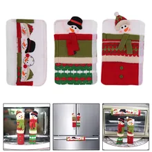 Набор из 3 предметов, рождественские снеговики, крышки на ручки холодильника, крышки на ручки, рождественские украшения, кухонные защитные перчатки