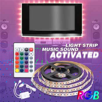 

LED Strip light 0.5M/1M/1.5M/2M/3M/4M Music Sound Activated Remote Control 5050 LED Strip Light RGB DC5V Non-waterproof