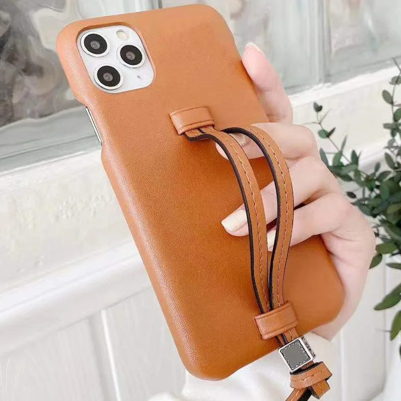 LO16 Top Quality Leather Wristband Stand Case For iPhone 12 11 Pro XS Max 7 8 Plus XR X Luxury Brand Designer Phone Accessoy Bag