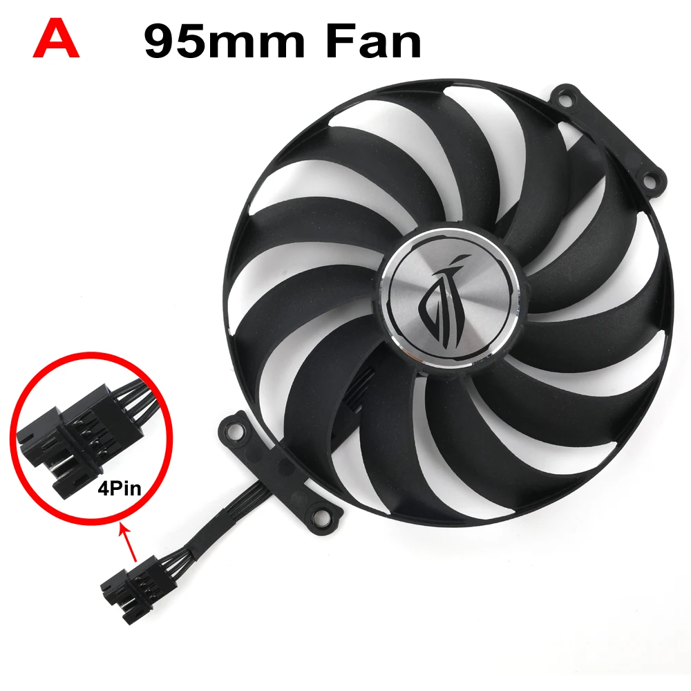 Substituição do Ventilador Mais Frio para Asus Rog Strix Geforce Rtx 3060 ti 3070 3080 3090 3070ti 3080ti Placa de Vídeo Gráfica 95 mm Cf1010u12s - Imagem 2