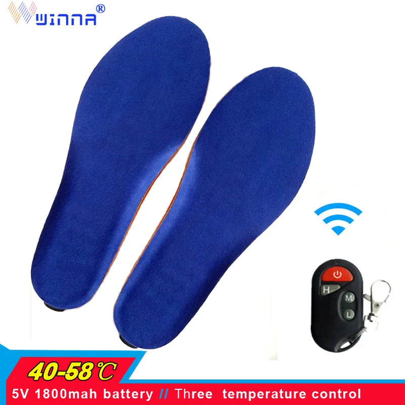 

Winter Warm Electric Heating Insoles with Wireless Remote Control Skiing Shoe Pads Thermal Heated Insoles for Outdoor Camping