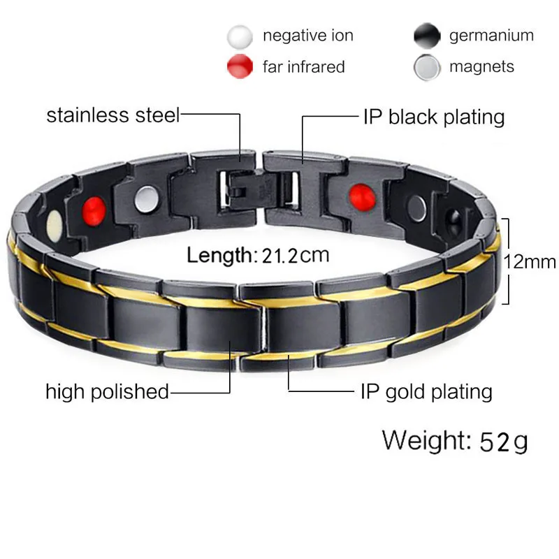 MenHealth магнитный браслет из нержавеющей стали Прямая поставка - Окраска металла: 1