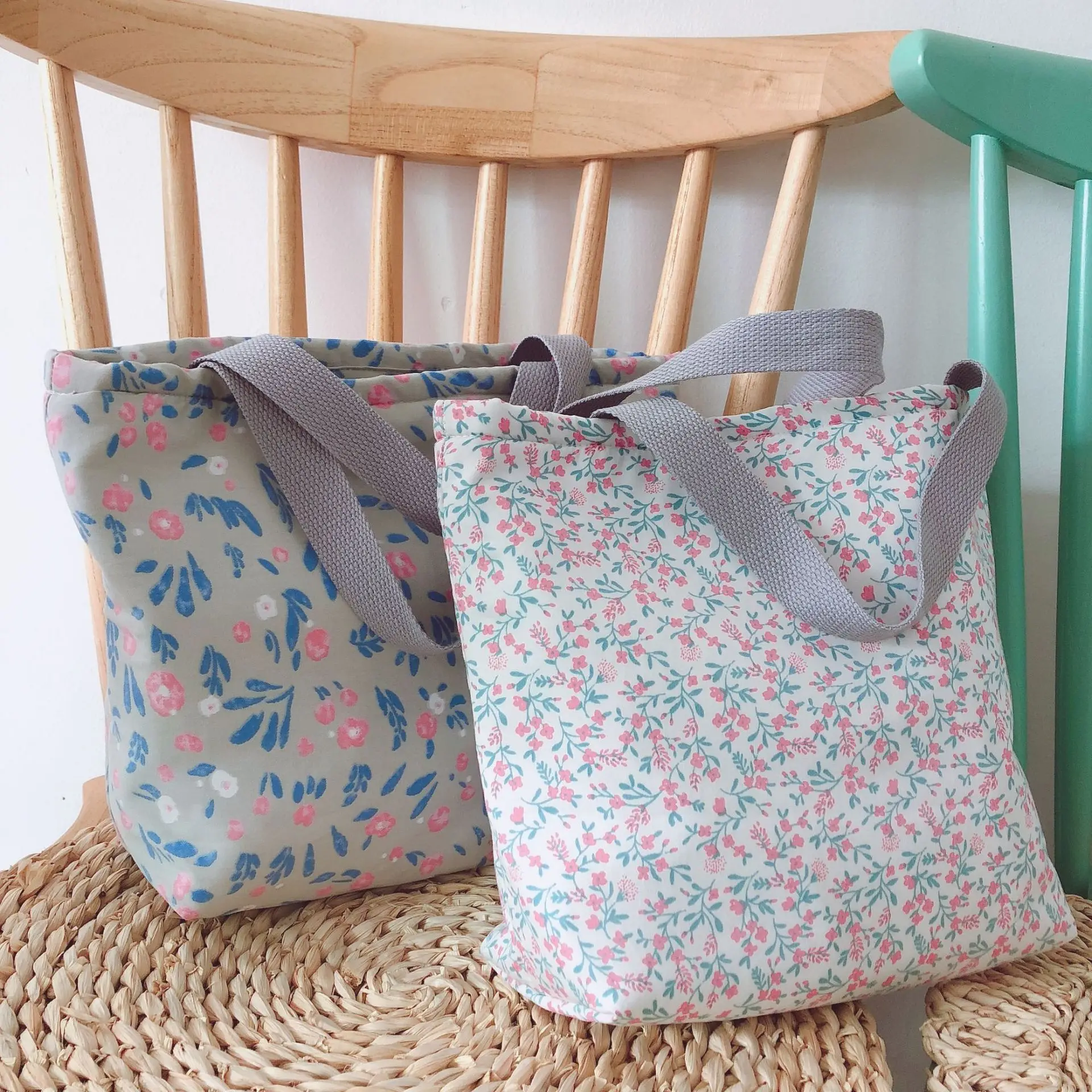 

[The Butterfly Cloth Bag] Summer Day Fresh Cotton Cloth Hand Bento Box Bag Insulated Cold Insulation Korean-style Cute Carrying