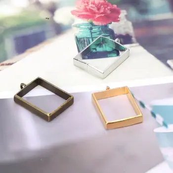 

10Pcs Geometric Hollow Pressed Flower Resin Blank Frames Pendants Jewelry Making Y4QB