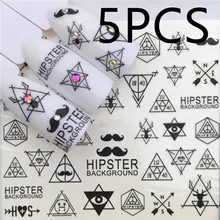 5pcs נייל אמנות מדבקת דיו בצבעי מים עלה פרח מדבקות לציפורניים לבנדר העברת מים מדבקות מדבקות(China)