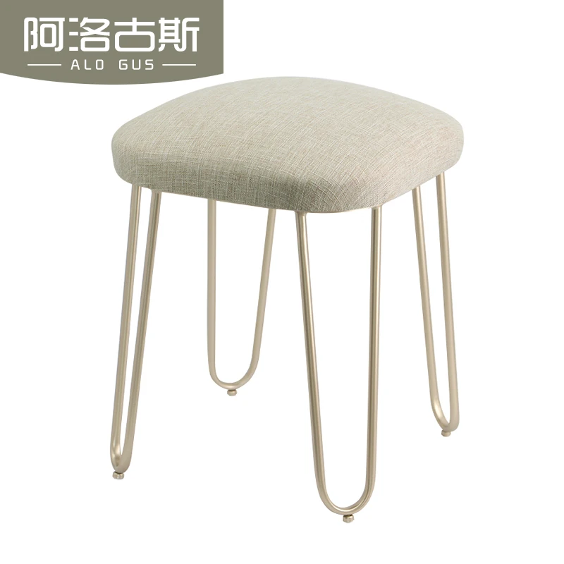 European dressing stool modern simple pastoral dressing stool fashion American iron creative furniture bedroom tea table stool
