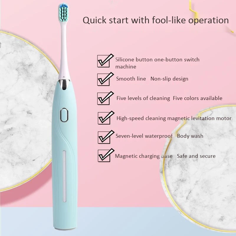 Electric Toothbrush Rechargeable Waterproof Teeth Brush Sonic Toothbrush Smart Timer Adult Brush USB Toothbrushes Electric Toothbrush Rechargeable Waterproof Teeth Brush Sonic Toothbrush Smart Timer Adult Brush USB Toothbrushes