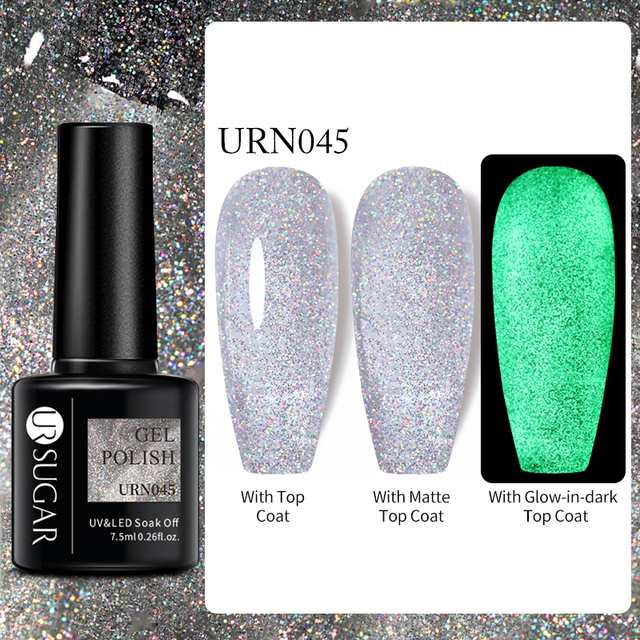 SUGAR Luminous Gel Top Coat Semi Permanent Glow In Dark Fluorescent Soak Off UV LED Color Gel Nail Varnish Nails for Manicure
