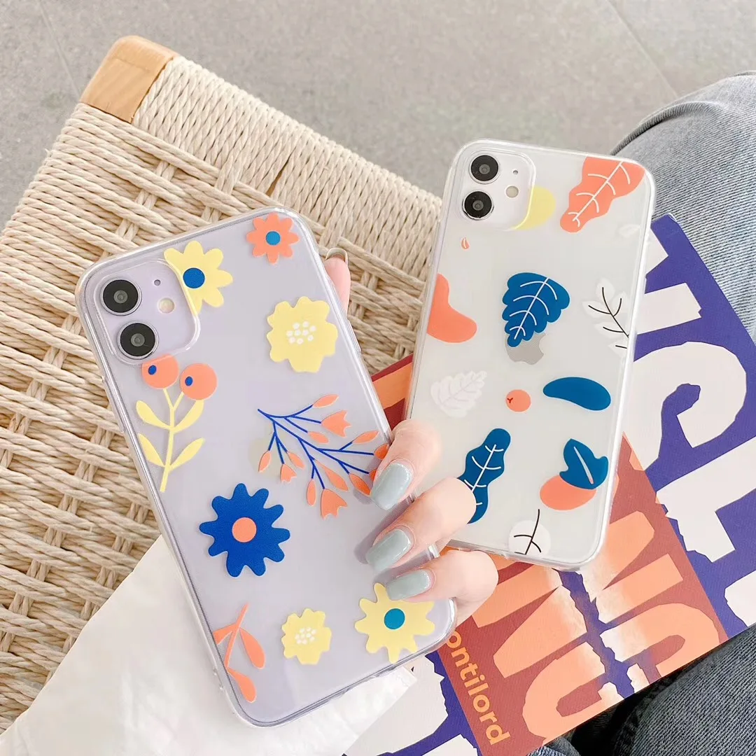 Summer Small Fresh Flower Phone Case for Iphone 11 Pro Max 7 8 8Plus X XR Xsmax Transparent Soft Silicone Back Cover | Мобильные
