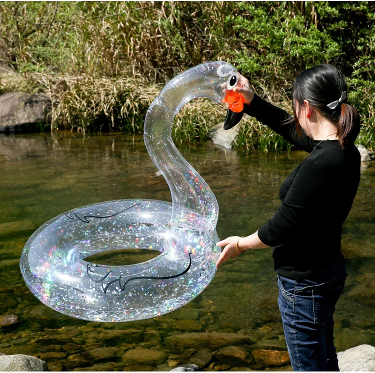 Надувной фламинго Единорог бассейн поплавок прозрачный плавательный ming кольцо для взрослых бассейн плавает надувной буй Фламинго пончик круг для плавания