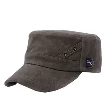 Одноцветная хлопковая кепка с плоским верхом, кепка, армейская Кепка, регулируемая бейсболка с плоским верхом