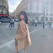 MISHOW, осень, зима, однотонный костюм, шерстяное пальто, женское, повседневное, с отворотом, на пуговицах, с поясом, с длинным рукавом, пальто, топы MX19C6156