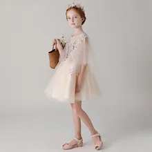 Детское платье на день рождения для девочек; коллекция года; платье принцессы на свадьбу; фортепиано костюм; платье с цветочным узором для девочек