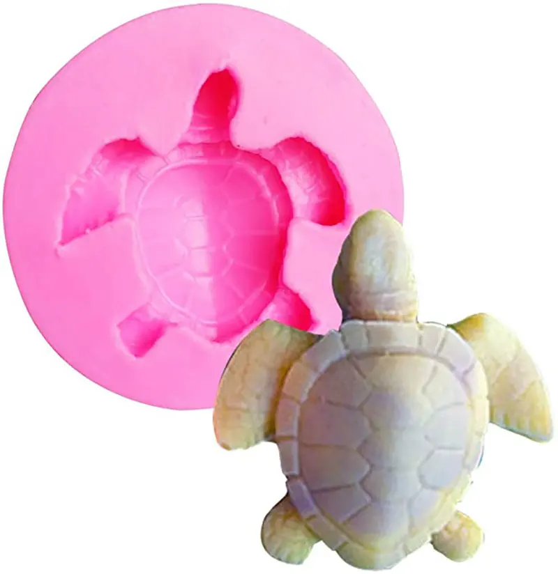 Silicone Mold for DIY Ice Cube Cupcake Cake Topper Decoration Soap Mould Candy Chocolate Crystal Jelly 3D Tortoise Sea Turtle