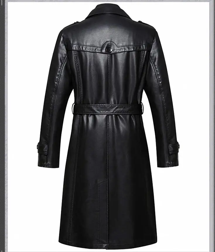 Autumn and winter leathe coat men's long fashion men's sheepskin coat large size casual leather jacket
