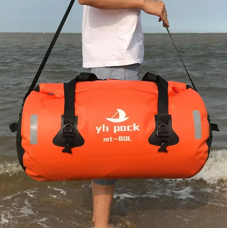 Orange 80L 40L/80L Наплечная фитнес Водонепроницаемая спортивная сумка для речной поход для кемпинга и путешествий - Цвет: Orange 80L