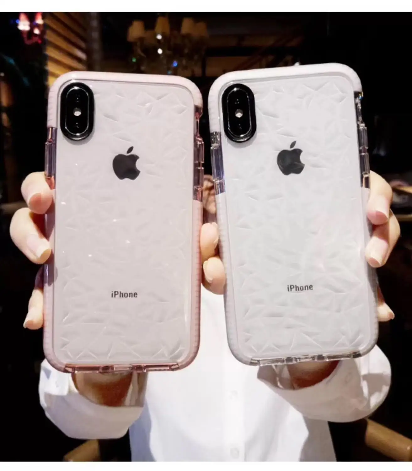 

JASTER Transparent Diamond Texture Grid Case for iPhone XS Max XR X 10 8 7 6 6s Plus Silicone Crystal Slim Cover accessories