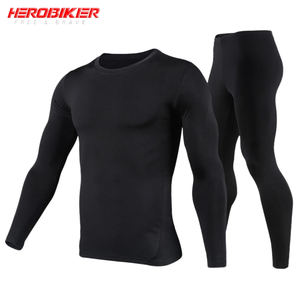 Permalink to HEROBIKER Motorcycle Thermal Underwear Set Men’s Motorcycle Skiing Winter Warm Base Layers Tight Long Johns Tops & Pants Set
