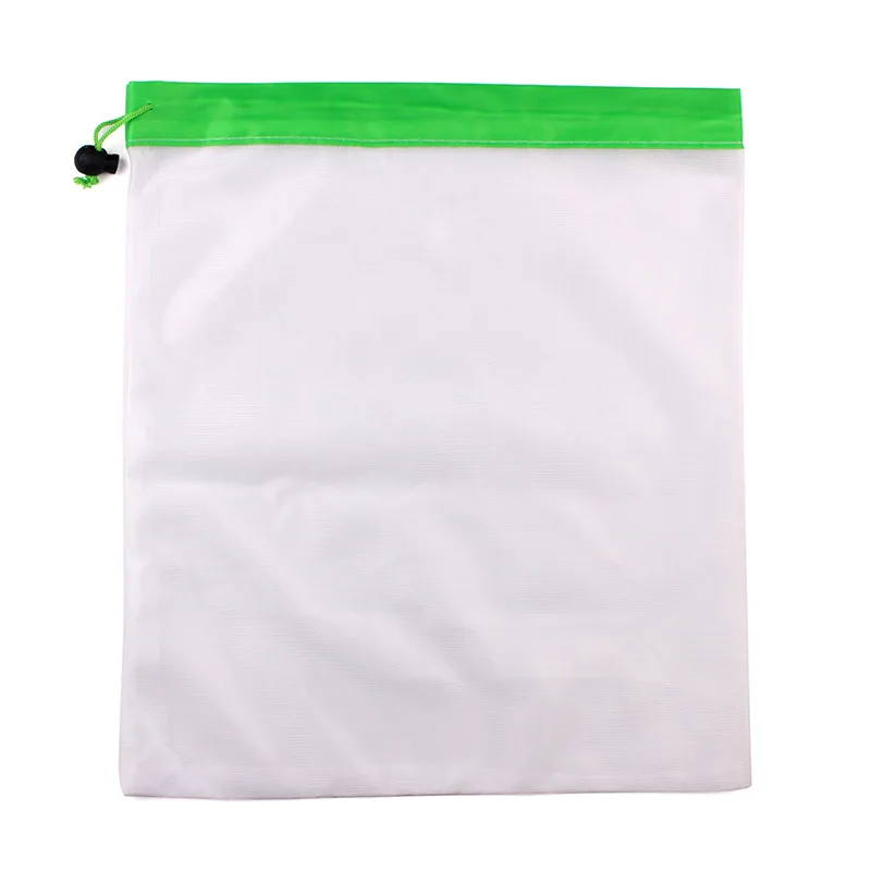 3 шт многоразовые сетки производят сумки для овощей фруктов 3 размера Портативный моющийся мешок для хранения для продуктовых покупок экологичный - Цвет: meduim