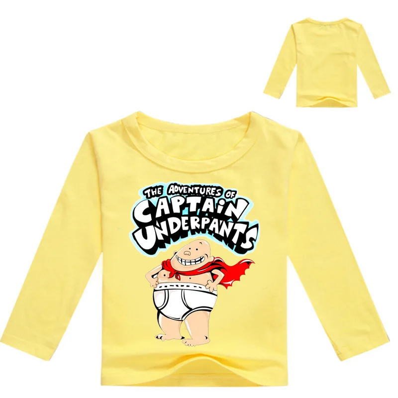 DLF/футболка для мальчиков возрастом от 2 до 16 лет нижнее белье с изображением капитана детская одежда с героями мультфильмов детская футболка для маленьких девочек, топы с длинными рукавами