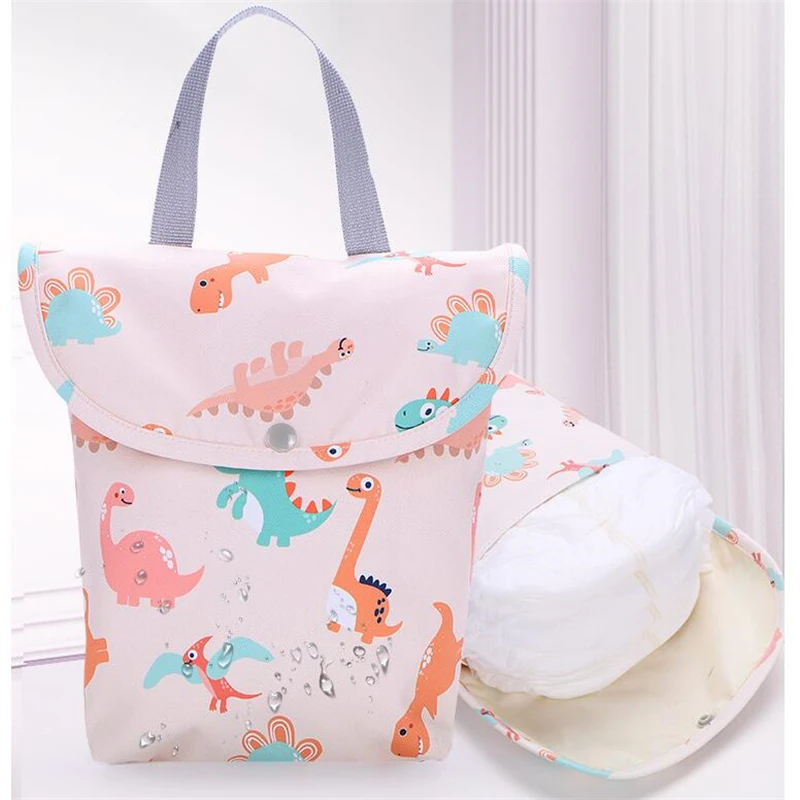 Baby Diaper Bag Organizer Reusable Waterproof Fashion Prints Wet/Dry Cloth Bag Mummy Storage Bag Travel Nappy Bags