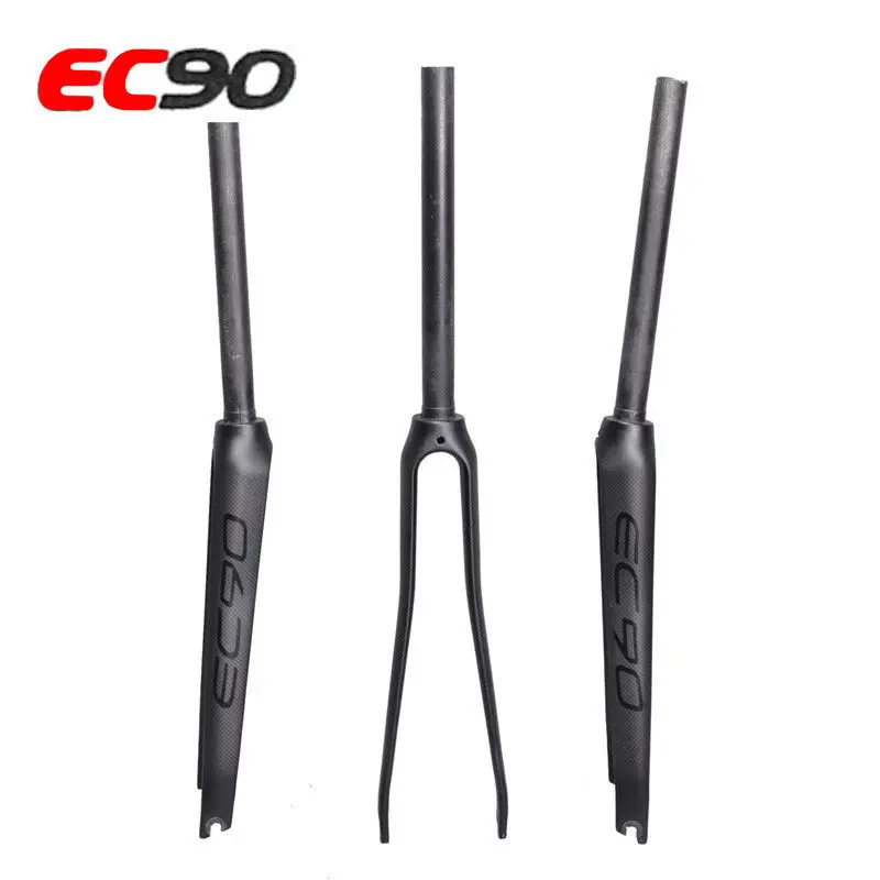 EC90 700C Fork Carbon Fiber Road Bike Fixed Gear Threadless Carbon Fork Straight Steerer Rigid Front Forks 1-18 Superlight (1)