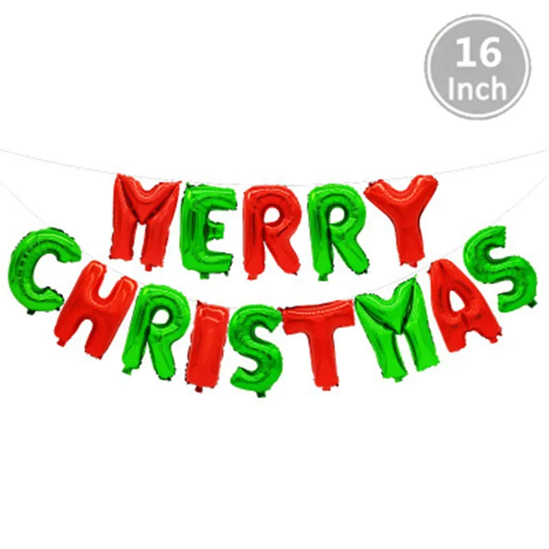16 дюймов веселые рождественские воздушные шары из фольги с буквами счастливые новогодние вечерние украшения алфавит воздушные алюминиевые шары Набор принадлежностей - Цвет: Christmas Green