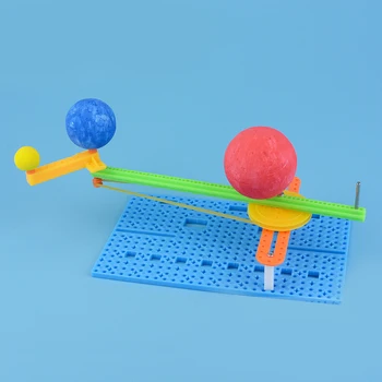

Candice guo plastic toy science educational model sun earth moon rotation revolution universe space turn round assemble game set
