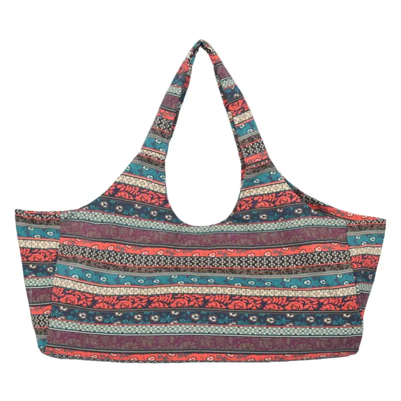 

Unisex Shoulder Sports Yoga Mat Storage Bag Ethnic Style Large-capacity Canvas Dance Clothes Bag