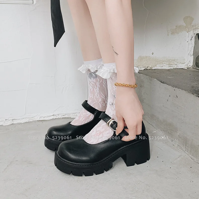 

Girls Lolita Cosplay Single Leather Shoes Women British Style Ankle Boots Japanese Anime JK Kawaii Footwear Academy Short Boot