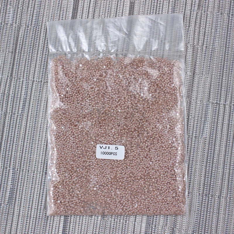 10000Pcs/Pack Coffee Nail Art Half Pearls 1.5mm 3D Rhinestones Tips Decoration Wholesale | Красота и здоровье