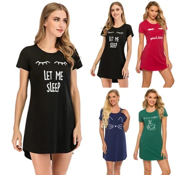 

Women's Sleepwear Pajamas Set Cartoon Print Shortsleeve O Neck Casual Style For Summer