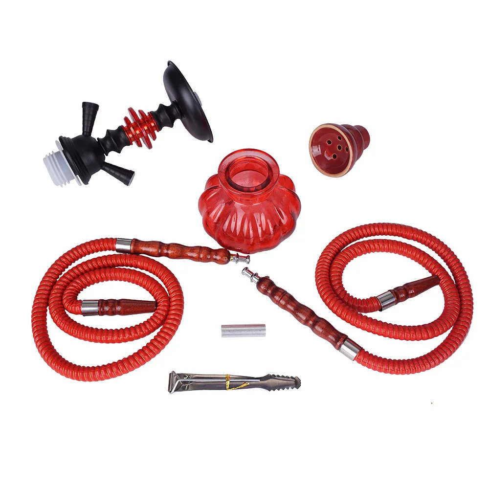 Двойной шланг стеклянный набор для кальяна кальян путешествий трубка с