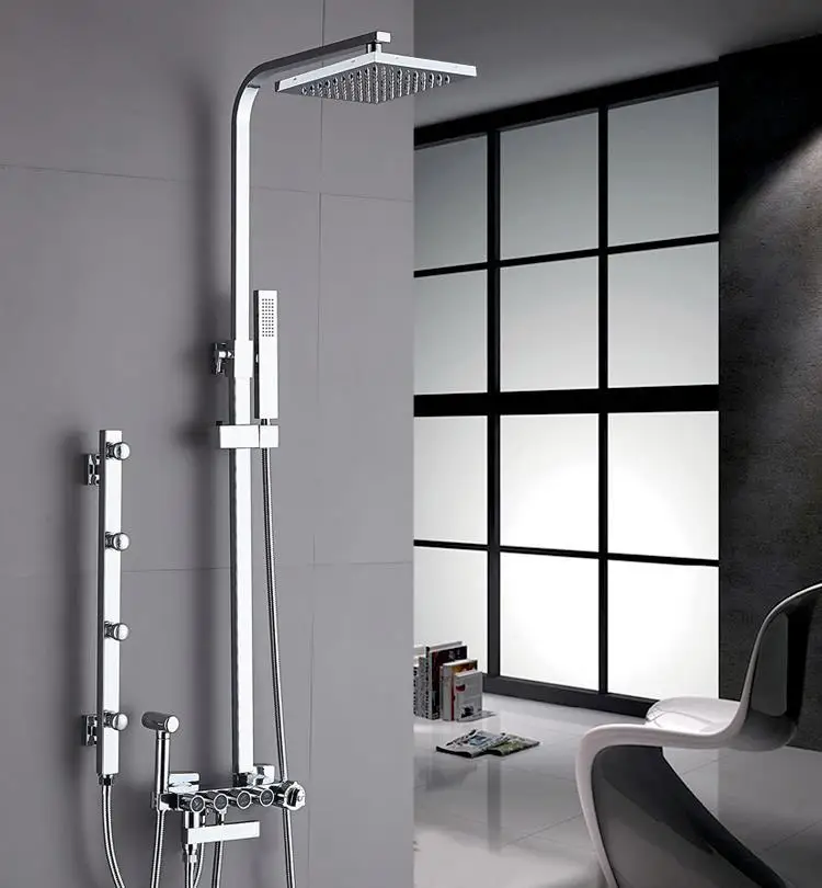 Duschset Piscina черный Ducha Chuveiro Conjunto, с милыми лисами, Salle De Bain дуще Prysznic душ Chuveiro сделать Banheiro Ducha Ванная комната душа Системы