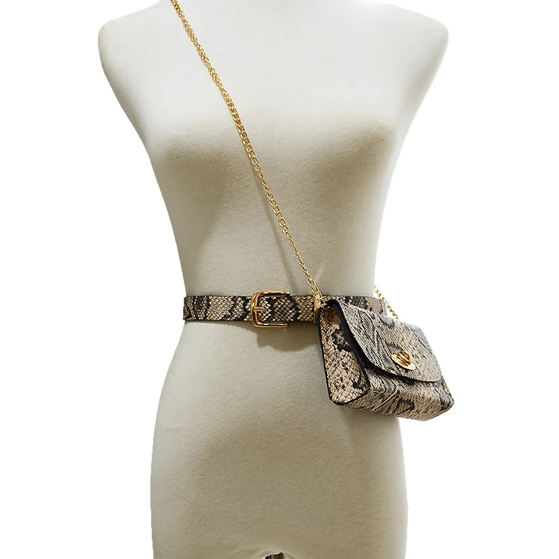 

Western Ceinture Homme Luxe Shoulder Bag Including Belt Women 2019 Muttipurpose Python Pattern Mobile Phone Belt Bg-1401