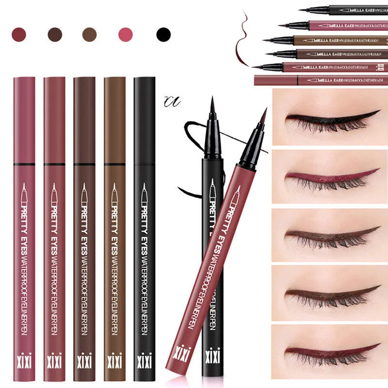 

Professional Fast Dry Smooth Waterproof Eyeliner Pencils Eyes Brown Black Color Pigments Liquid Eye Liner Pen Make Up Tools