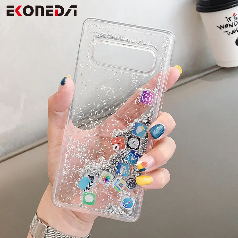 Чехол EKONEDA с жидкими блестками для Samsung Galaxy S8 S9 S10 S20 Plus Ultra Note 8 9 10 S10e чехол
