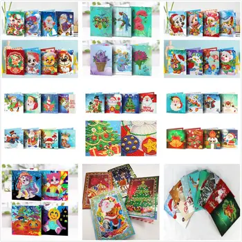 

kexinzu Full 5d Diy Diamond Painting Cross Stitch Christmas Cards Diamond Mosaic 3D Emboridery Beads Gift Paper Card