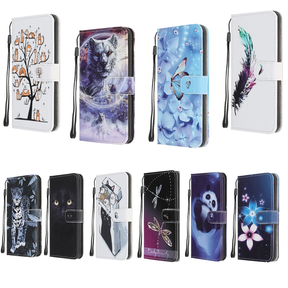 

For iPhone 6S Case Cover On for iPhone 6 6S 6Plus 6S plus Leather Case Cartoon Painted Panda Flip Lanyard Unisex Card Holde etui